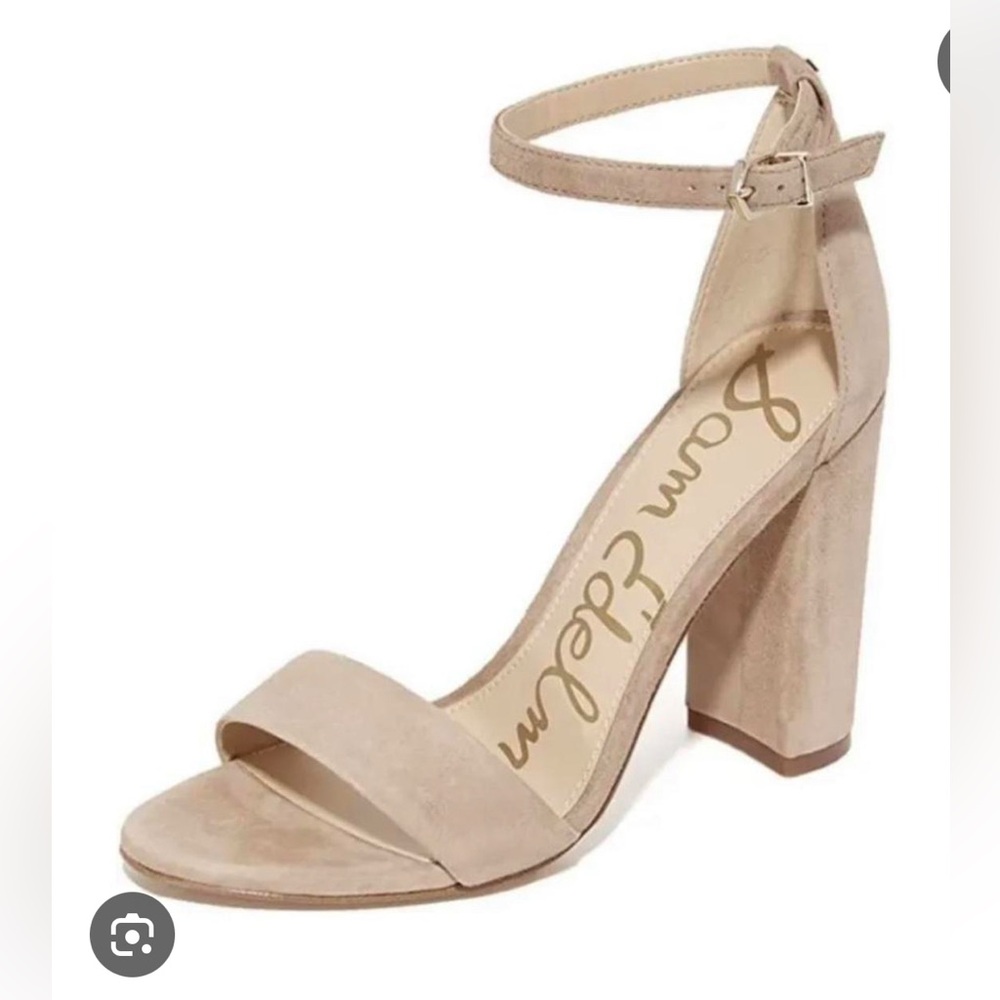 Sam Edelman Beige Ankle Strap Heels